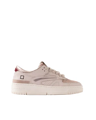 Date Panelled Leather Trainers In White