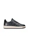 Date Vintage Black Low-top Sneakers With Glitter Side Stripe In Black
