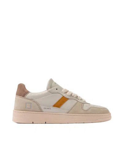 Date Sneakers Court 2.0 Vintage Calf Ivory In Neutral