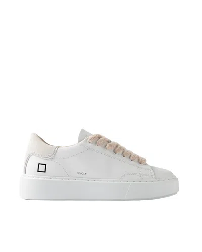 Date Sfera Leather Sneakers In White