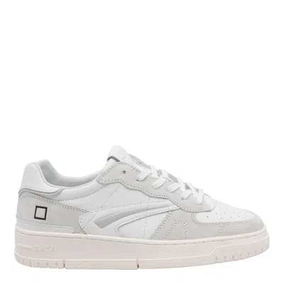 Date Torneo Round-toe Leather Sneakers In White