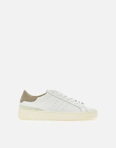 Date D.a.t.e. Sonica Calf Leather Suede Sneakers In White