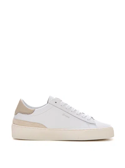 Date Sonica Trainers In White Leather In Bianco-beige