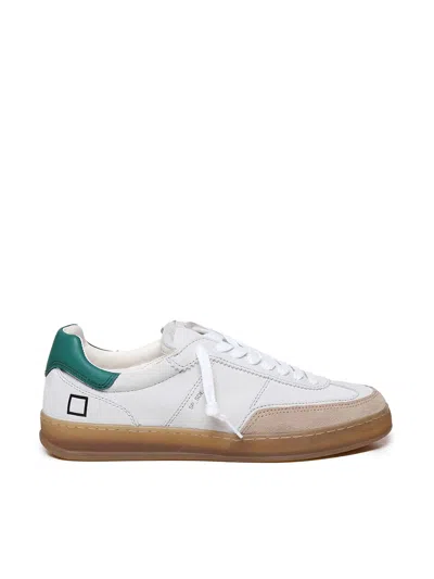 Date Sporty Calf Sneaker In Calfskin In White