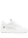 Date Square-logo Leather Trainers In White