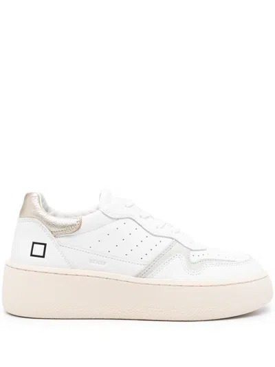 Date D.a.t.e. Step Calf Shoes In Wm White Platinum