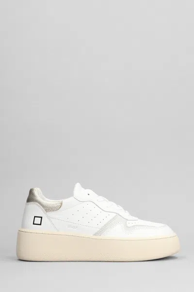 Date Step Sneakers In White Leather