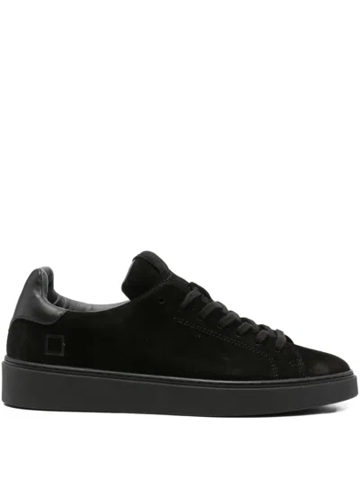 Date Suede Lace-up Low-top Sneakers In Black
