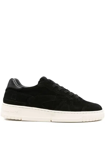 Date Suede Lace-up Low-top Sneakers In Black