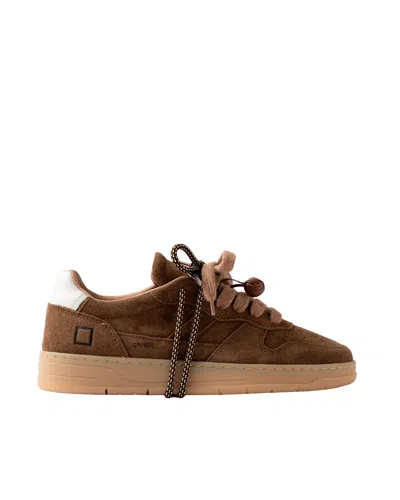 Date D.a.t.e. Suede Low-top With Double Lacing Sneaker In Brown