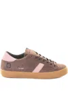 Date Hill Low Suede Sneakers In Taupe Suede And Leather In Brown