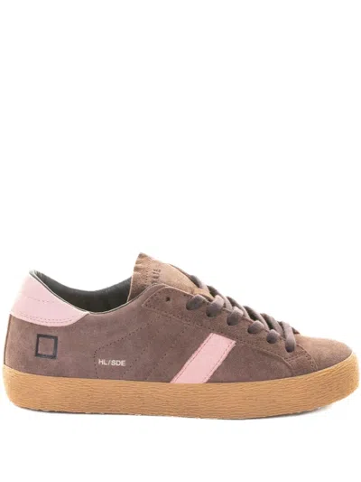 Date Suede Panelled Sneakers In Brown