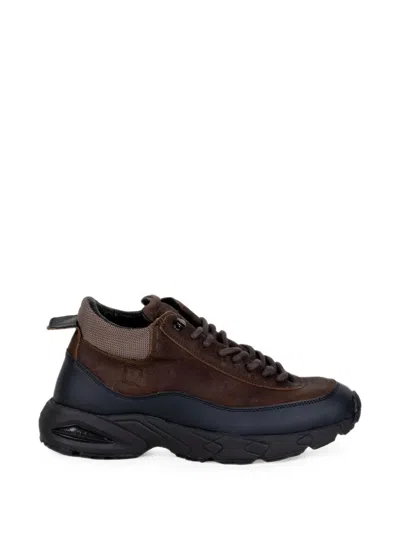 Date Suede Panelled Sneakers In Brown