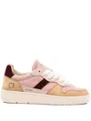Date Suede Panelled Sneakers In Pink