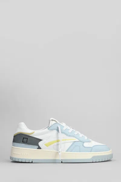 Date Torneo Colored Sneakers In White Suede And Leather
