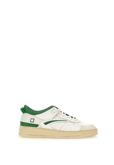 Date Torneo Leather Sneakers In White