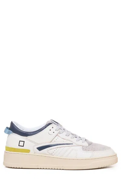 Date Torneo Sneakers In White Leather In White-gray