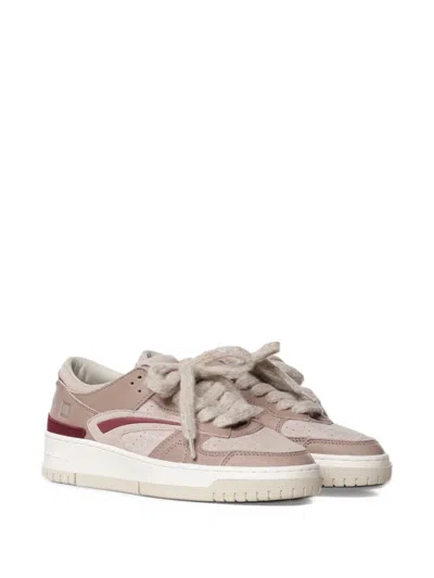Date Torneo Panelled Leather Sneakers In Pink