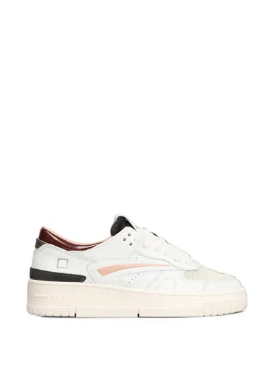 Date Torneo Perforated Panelled Sneakers In White