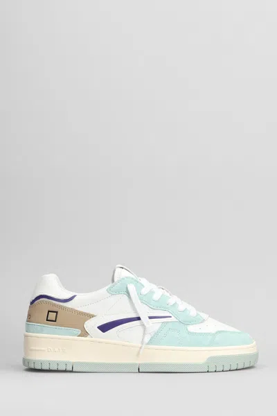 Date Torneo Pure Colored Sneakers In White Suede And Leather