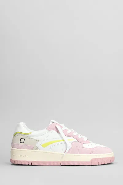 Date Torneo Pure Colored Sneakers In White Suede And Leather