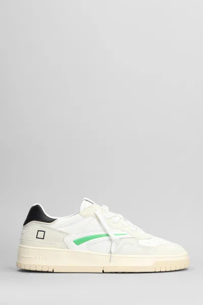DATE TORNEO PURE SOFT SNEAKERS IN WHITE SUEDE AND LEATHER