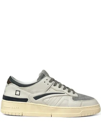 Date Torneo Suede Panel Sneakers In White