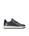 Date Vintage Black Low-top Sneakers With Glitter Side Stripe In Black
