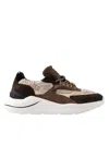 Date Shiny Leather Teddy Sneakers In Brown