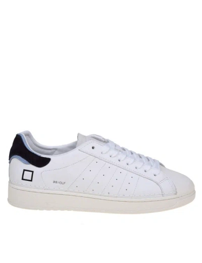 Date White/blue Leather Basic Sneakers