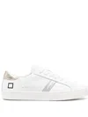 Date Leather Platform Sneakers In Bianco