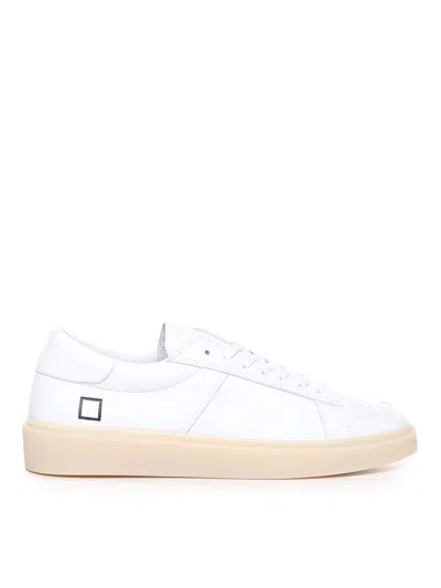 Date Ponente Sneakers In White Leather In Bianco