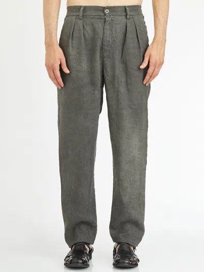 Daub Cotton And Linen Pants In Gray