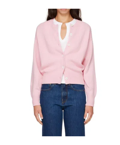 Daughter Ada Crew-neck Cardigan In Pink
