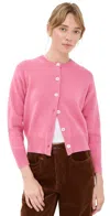Daughter & Ada Crewneck Cardigan Pink In Pink