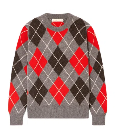 Daughter Argyle Checked Wool Sweater In Multi