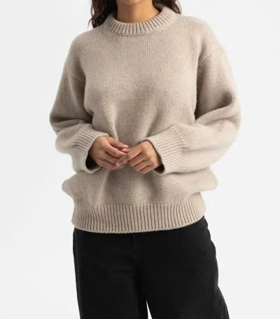 Daughter Caragh Chunky Slouch Crewneck Sweater In Beige