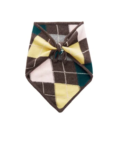 Daughter Classic Diamond-pattern Triangle Scarf In Multi
