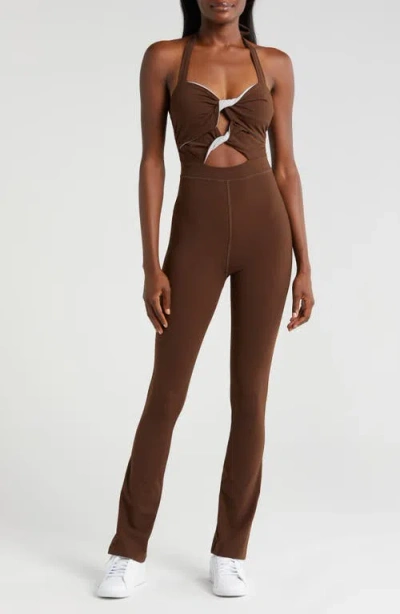 Daughter Lessons Katy Halter Jumpsuit In Brown
