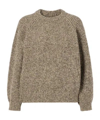 Daughter Ribbed Mélange Wool Sweater In Brown