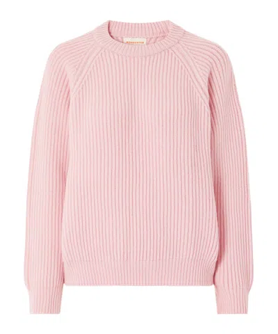 Daughter Ribbed Mélange Wool Sweater In Pink