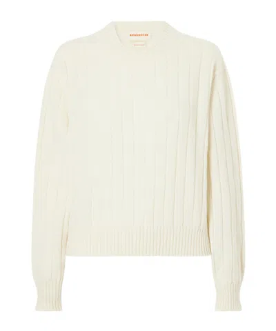 Daughter Ribbed Wool Sweater In White