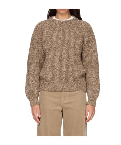 Daughter Rowan Ribbed Crew-neck Sweater In Gray