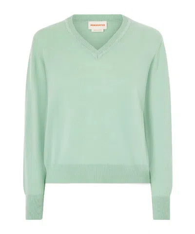 Daughter Slim Cashmere And Cotton-blend Sweater In Green