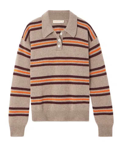 Daughter Edith Striped Wool Polo Sweater In Multi
