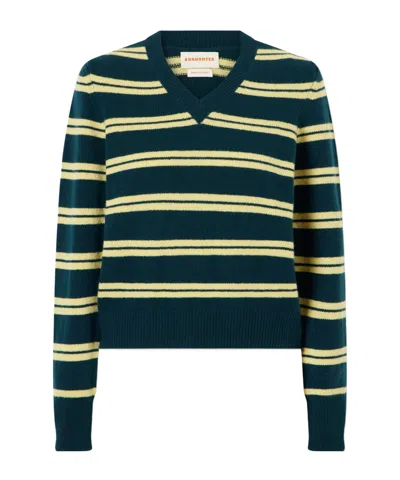 Daughter Striped Wool Sweater In Black