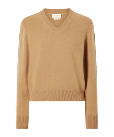 Daughter V-neck Wool Knit Sweater In Brown