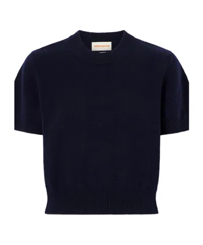 Daughter Wool Short-sleeved Sweater In Blue