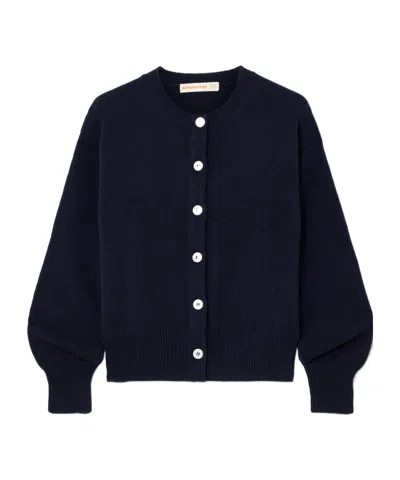 Daughter Woolen Knitted Cardigan In Blue