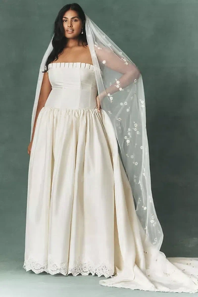 Daughters Of Simone Cathe Cathedral Veil Jacket In White